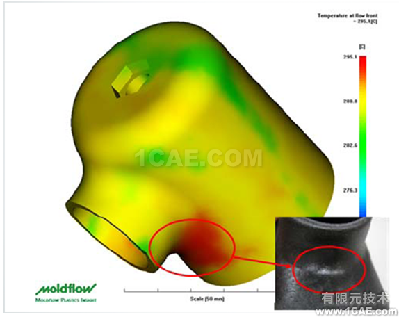 如何正確解讀Moldflow流動波前溫度結(jié)果？moldflow分析案例圖片7