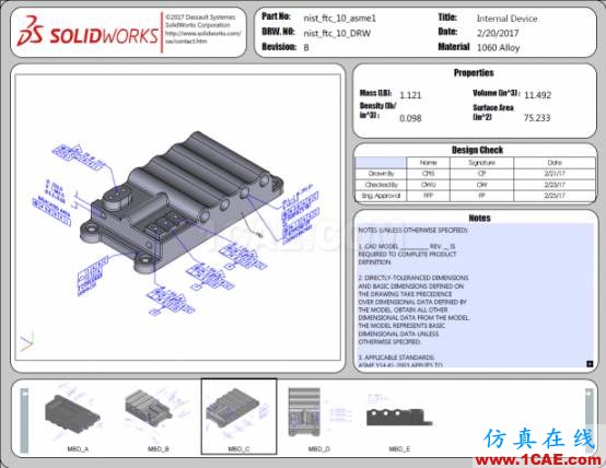 3D PDF樣本:國(guó)家標(biāo)準(zhǔn)與技術(shù)研究所(NIST)測(cè)試裝配體solidworks simulation培訓(xùn)教程圖片11