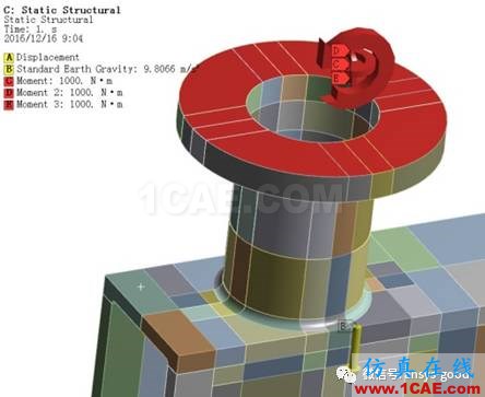 workbench中以云圖形式顯示網格質量，扭矩荷載的施加 ansys培訓課程圖片15