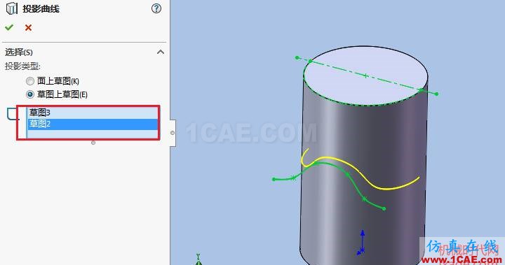 solidworks如何使用投影曲線?solidworks simulation培訓教程圖片12