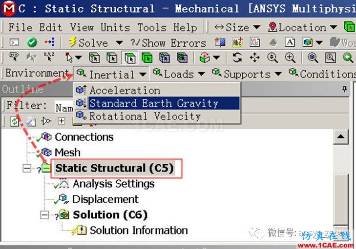 workbench中以云圖形式顯示網格質量，扭矩荷載的施加 ansys培訓課程圖片5