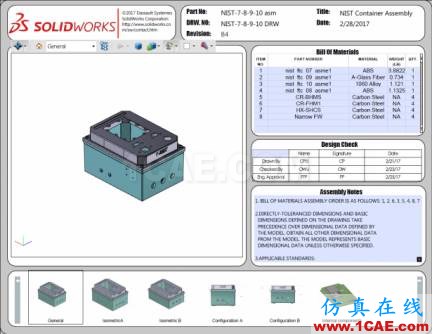 3D PDF樣本:國(guó)家標(biāo)準(zhǔn)與技術(shù)研究所(NIST)測(cè)試裝配體solidworks simulation學(xué)習(xí)資料圖片6