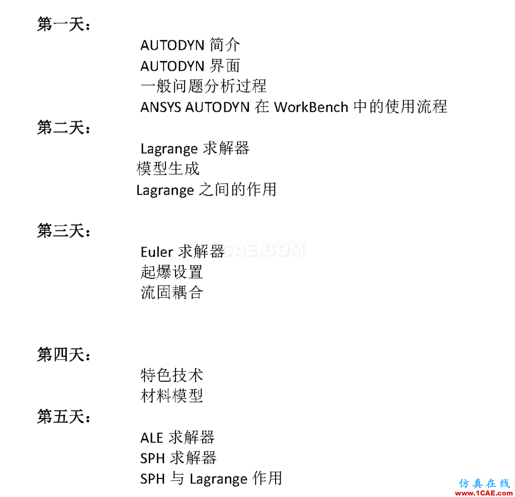 ANSYS AUTODYN官方教材，5天基礎培訓，實例詳講，共享優(yōu)質學習資源ansys培訓的效果圖片2