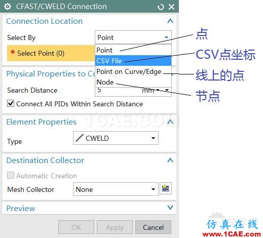 焊點(diǎn)選擇方式.png NX Nastran CWELD點(diǎn)焊建模要點(diǎn)ansys培訓(xùn)課程圖片2
